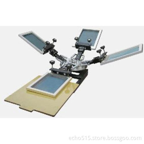 4 color manual screen printing machine